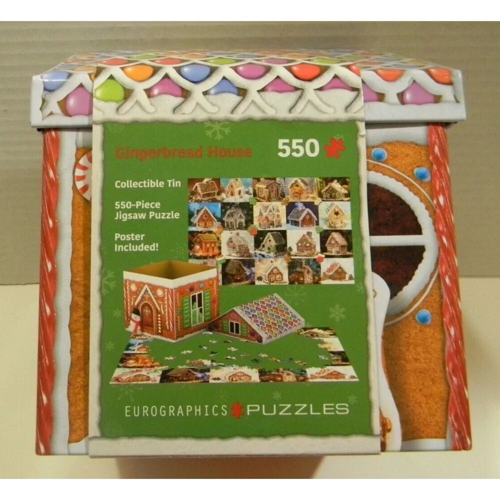Eurographics Gingerbread House Jigsaw Christmas Puzzle Tin 550 Piece Gift NIP